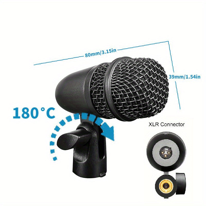 5\u002F7 Sets of All Metal Dynamic Drum Microphones - Suitable for Professional Drum Recording Using Kick, Tom\u002F Snale, And Cymbal Microphones, Equipped with Microphone Clips