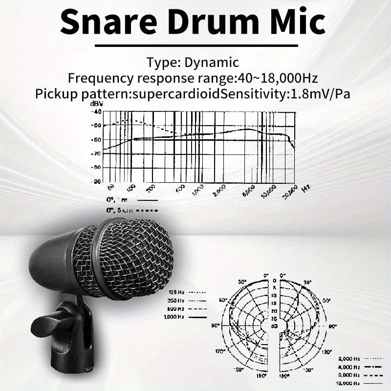 5\u002F7 Sets of All Metal Dynamic Drum Microphones - Suitable for Professional Drum Recording Using Kick, Tom\u002F Snale, And Cymbal Microphones, Equipped with Microphone Clips