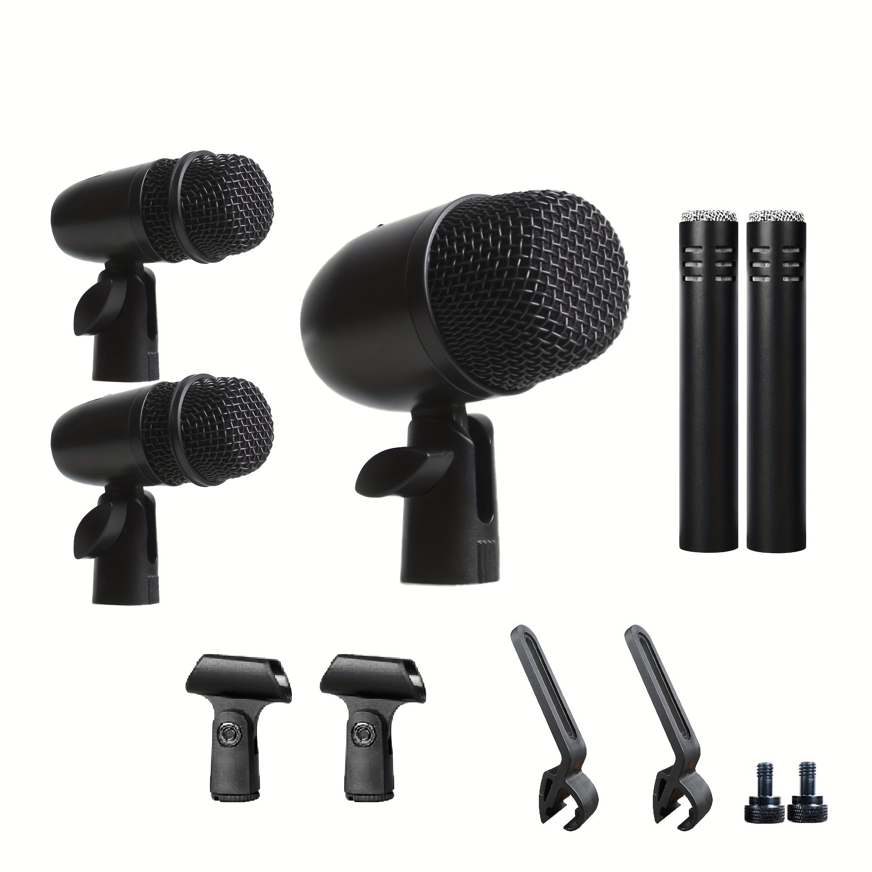 5\u002F7 Sets of All Metal Dynamic Drum Microphones - Suitable for Professional Drum Recording Using Kick, Tom\u002F Snale, And Cymbal Microphones, Equipped with Microphone Clips